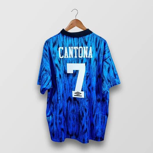 92-93 Manchester United Away Retro Soccer Jersey Shirt CANTONA #7